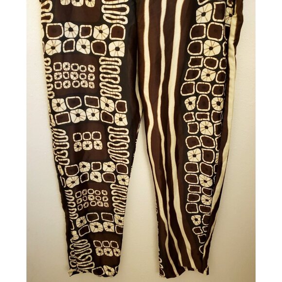 Grass-fields African Mixed Print Plus Size Pants  Side Zip Pockets US Sz 18* EUC - Picture 3 of 11